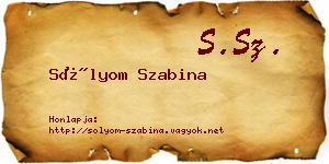 Sólyom Szabina névjegykártya