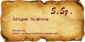 Sólyom Szabina névjegykártya